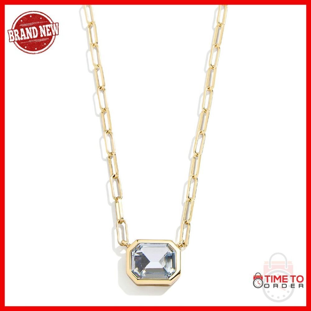 Birthstone Pendant Necklace Delicate Paperclip Chain Timeless Jewelry